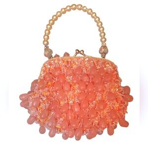 Elegant Pink Beaded Clutch